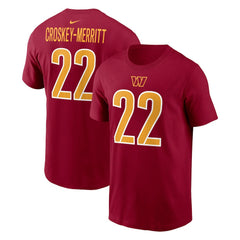 Washington Commanders Nike Jacory Croskey-Merritt  Player Name & Number T-Shirt