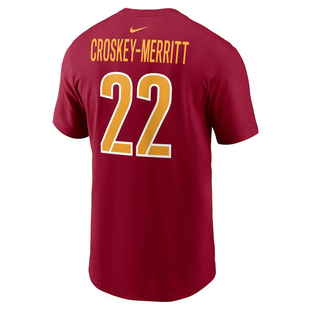 Washington Commanders Nike Jacory Croskey-Merritt  Player Name & Number T-Shirt