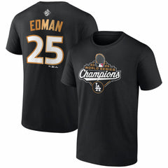 Tommy Edman Los Angeles Dodgers Fanatics 2025 World Series Champions Name & Number T-Shirt | MLB Discount