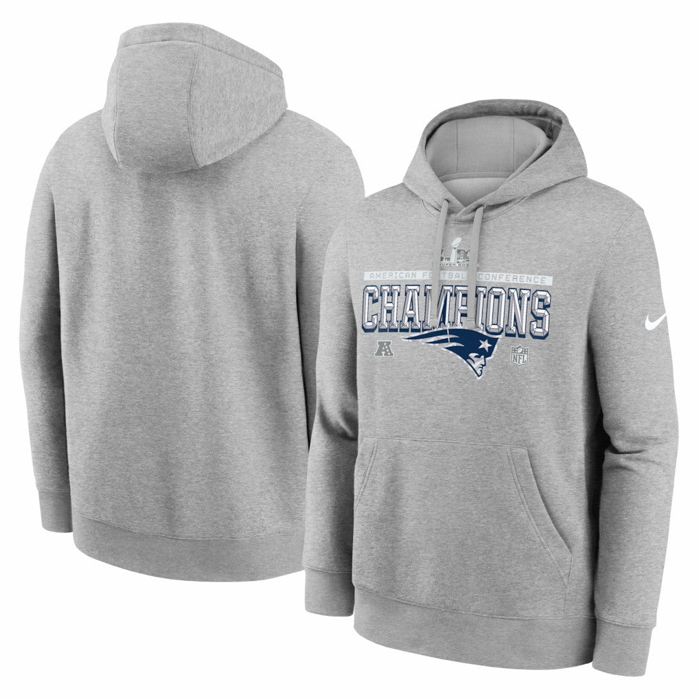 New England Patriots Nike 2025 AFC Champions Locker Room Trophy Collection Hoodie