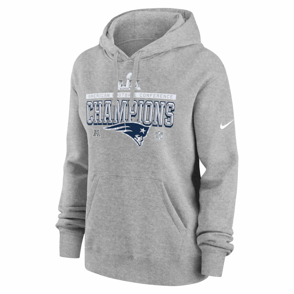 New England Patriots Nike Women's 2025 AFC Champions Locker Room Trophy Collection Club Fleece Hoodie