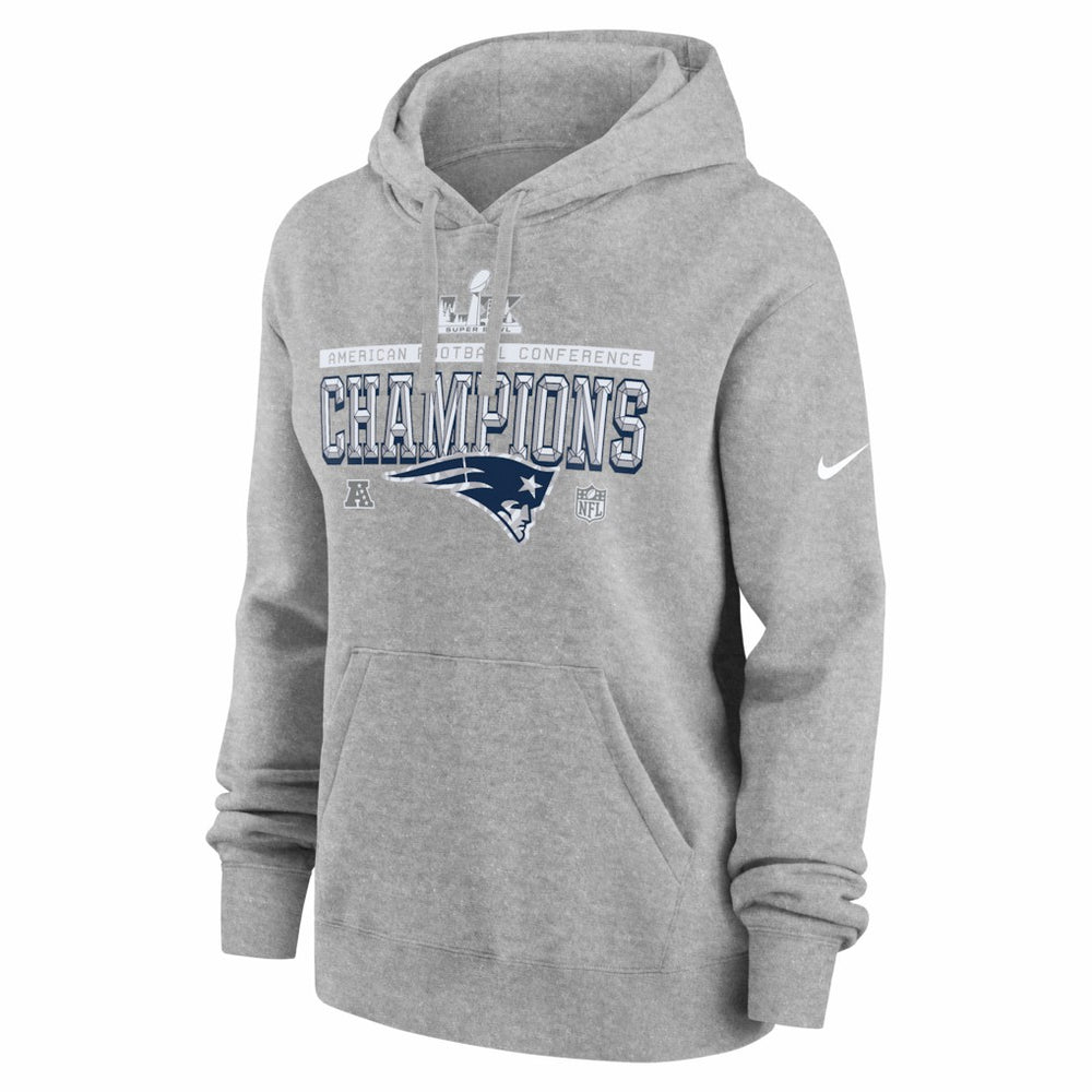 New England Patriots Nike Women's 2025 AFC Champions Locker Room Trophy Collection Club Fleece Hoodie