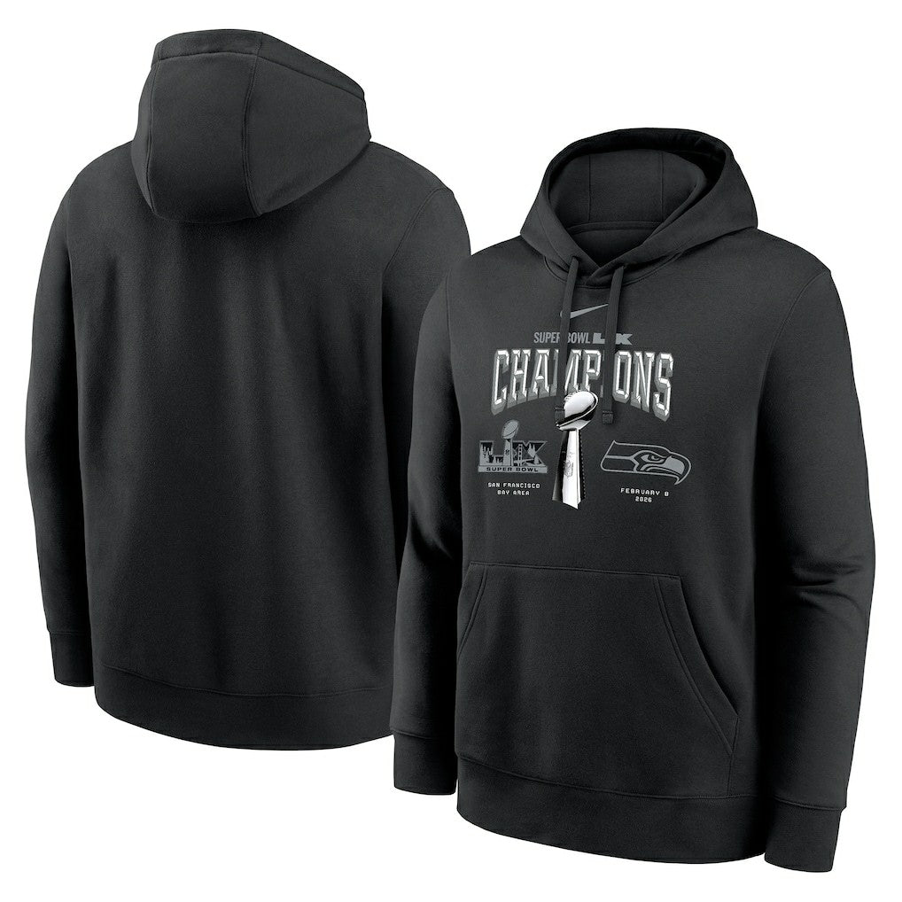Seattle Seahawks Nike Super Bowl LX Champions Locker Room Trophy Collection Fleece Hoodie
