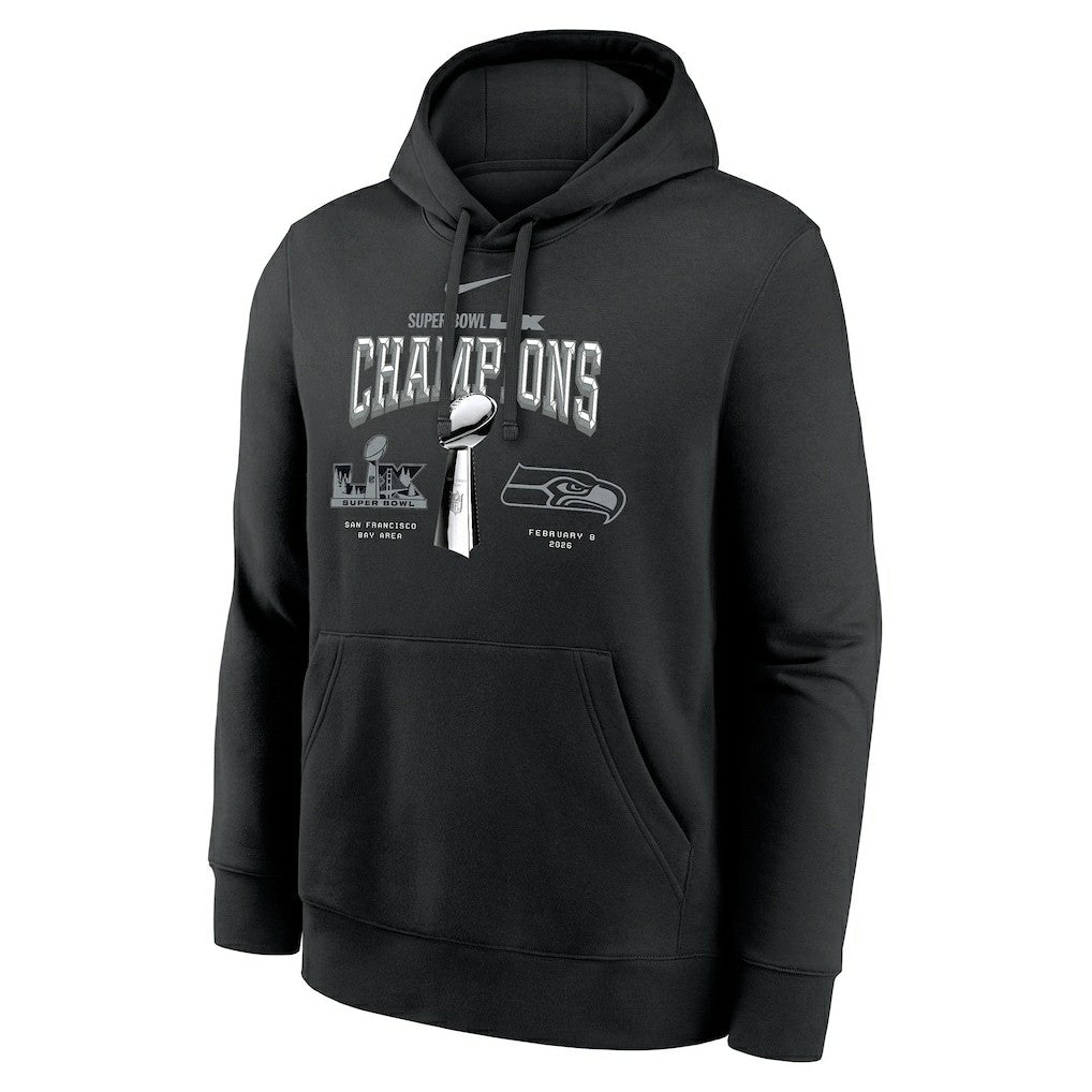 Seattle Seahawks Nike Super Bowl LX Champions Locker Room Trophy Collection Fleece Hoodie