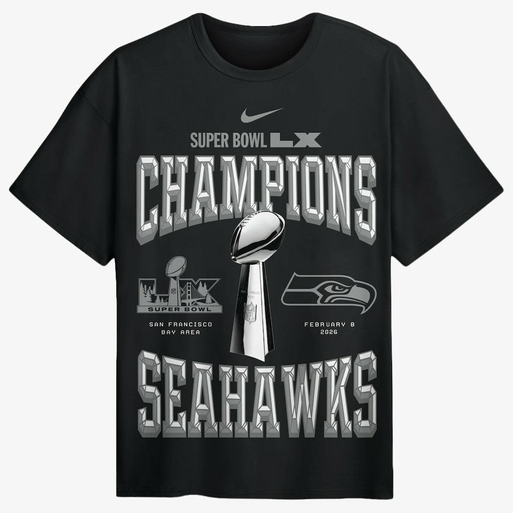 Seattle Seahawks Nike Super Bowl LX Champions Locker Room Trophy Collection Authentic T-Shirt