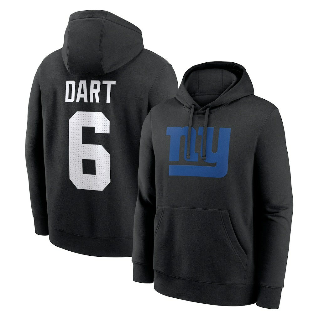New York Giants Nike Jaxson Dart  Player Name & Number Fleece Hoodie