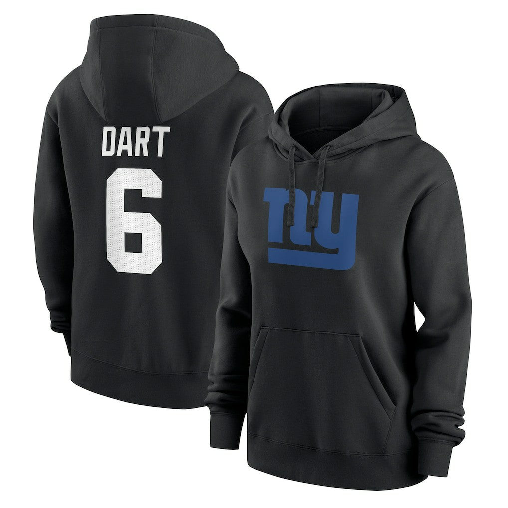 New York Giants Nike Jaxson Dart  Women's Player Name & Number Fleece Hoodie