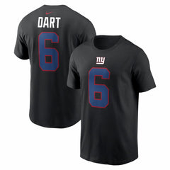 New York Giants Nike Jaxson Dart  Name & Number T-Shirt