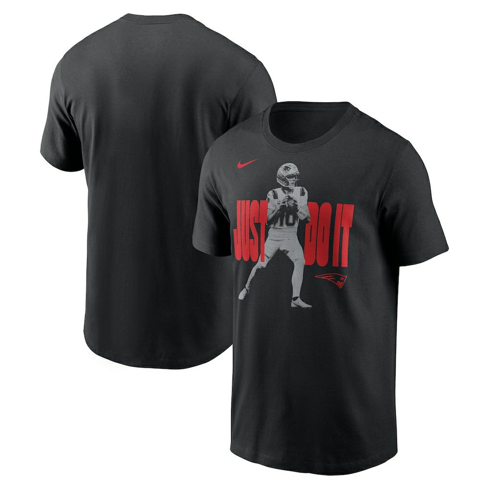 New England Patriots Nike Drake Maye  Just Do It T-Shirt