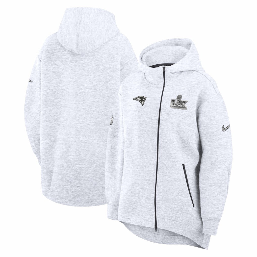 New England Patriots Nike Women's Super Bowl LX Opening Night Tech Fleece Full-Zip Hoodie
