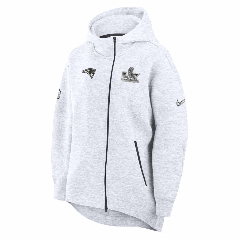 New England Patriots Nike Women's Super Bowl LX Opening Night Tech Fleece Full-Zip Hoodie