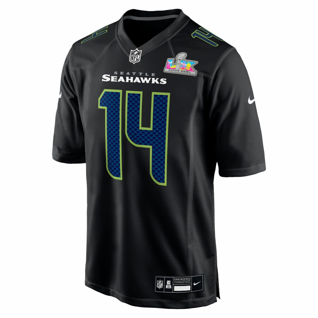 Seattle Seahawks Nike Sam Darnold  Super Bowl LX Patch Carbon Fashion Game Jersey