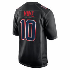 New England Patriots Nike Drake Maye  Super Bowl LX Patch Carbon Fashion Game Jersey