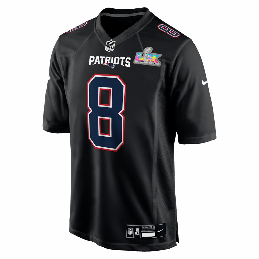 New England Patriots Nike Stefon Diggs  Super Bowl LX Patch Carbon Fashion Game Jersey