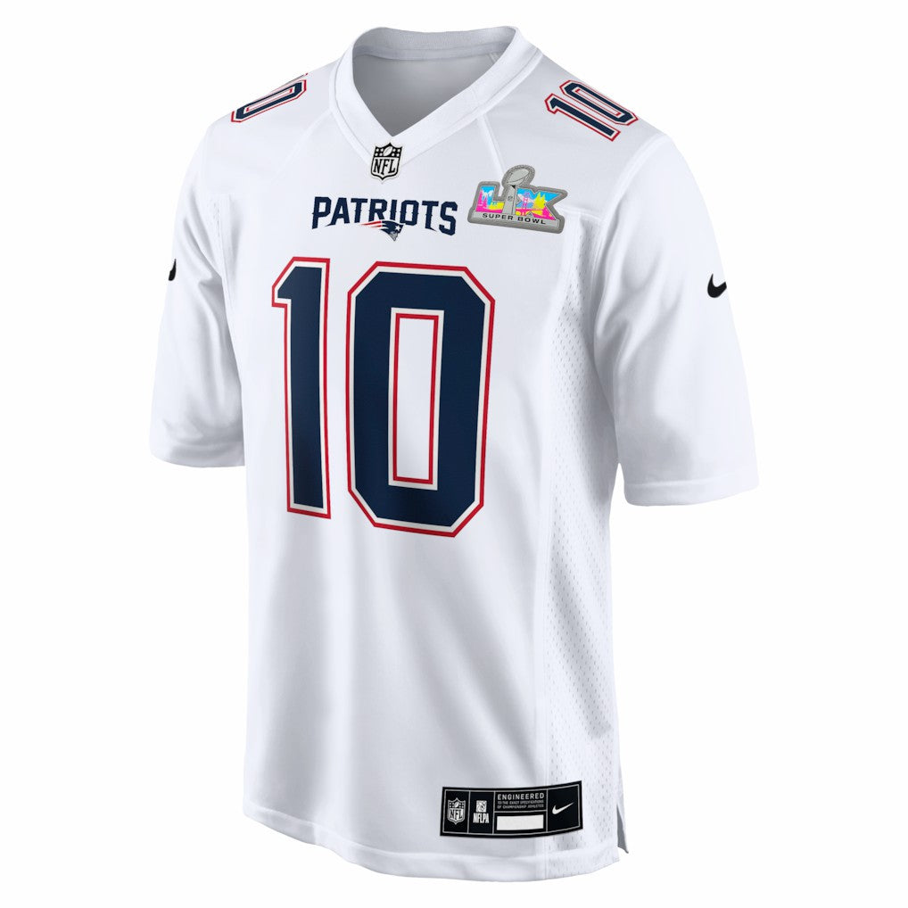 Drake Maye New England Patriots Super Bowl LX Patch Tundra Fashion Game Jersey - White