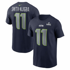 Seattle Seahawks Nike Jaxon Smith-Njigba  Super Bowl LX Patch Name & Number T-Shirt