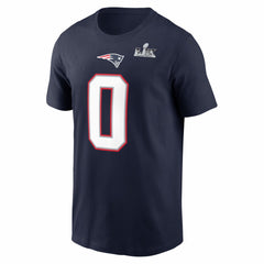 New England Patriots Nike Christian Gonzalez  Super Bowl LX Patch Name & Number T-Shirt