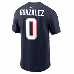 New England Patriots Nike Christian Gonzalez  Super Bowl LX Patch Name & Number T-Shirt