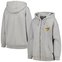 Minnesota Vikings  The Wild Collective Women's Faux Fur Lined Tri-Blend Full-Zip Hoodie