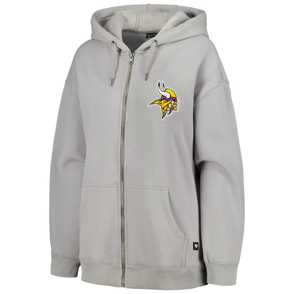 Minnesota Vikings  The Wild Collective Women's Faux Fur Lined Tri-Blend Full-Zip Hoodie