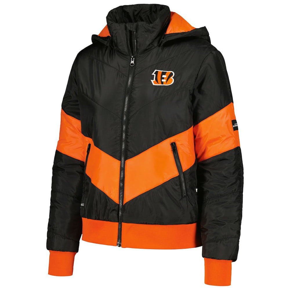 Cincinnati Bengals  The Wild Collective Women's Puffer Full-Zip Hoodie