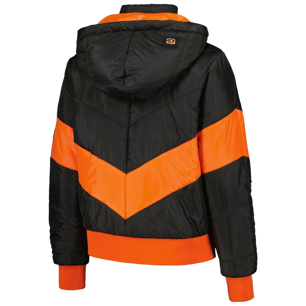 Cincinnati Bengals  The Wild Collective Women's Puffer Full-Zip Hoodie