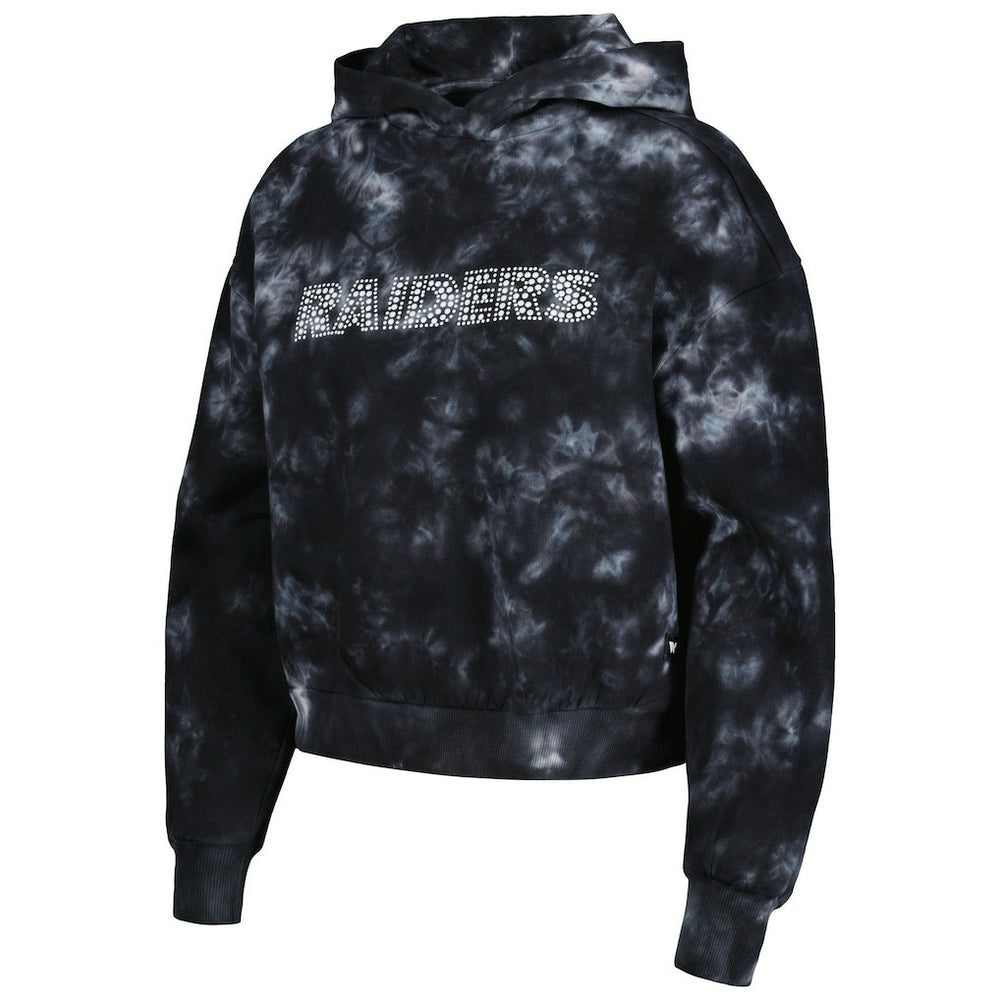 Las Vegas Raiders  The Wild Collective Women's Tie-Dye Cropped Pullover Hoodie