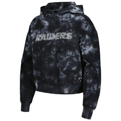 Las Vegas Raiders  The Wild Collective Women's Tie-Dye Cropped Pullover Hoodie