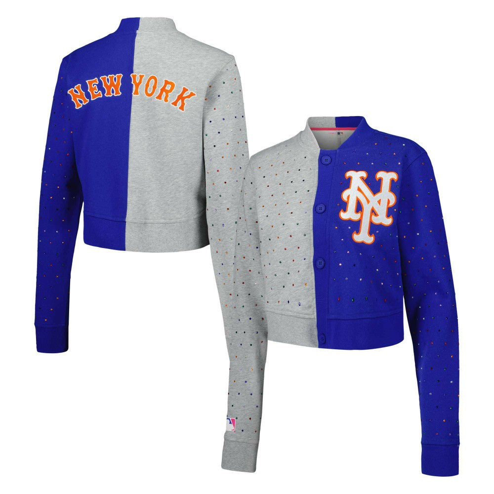 New York Mets Terez Women's Cropped Button-Up Cardigan | MLB Near me