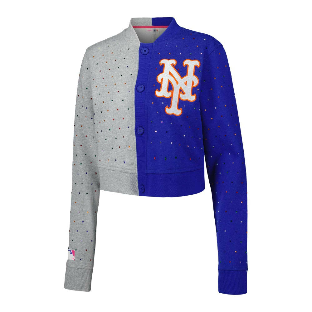 New York Mets Terez Women's Cropped Button-Up Cardigan | MLB Near me