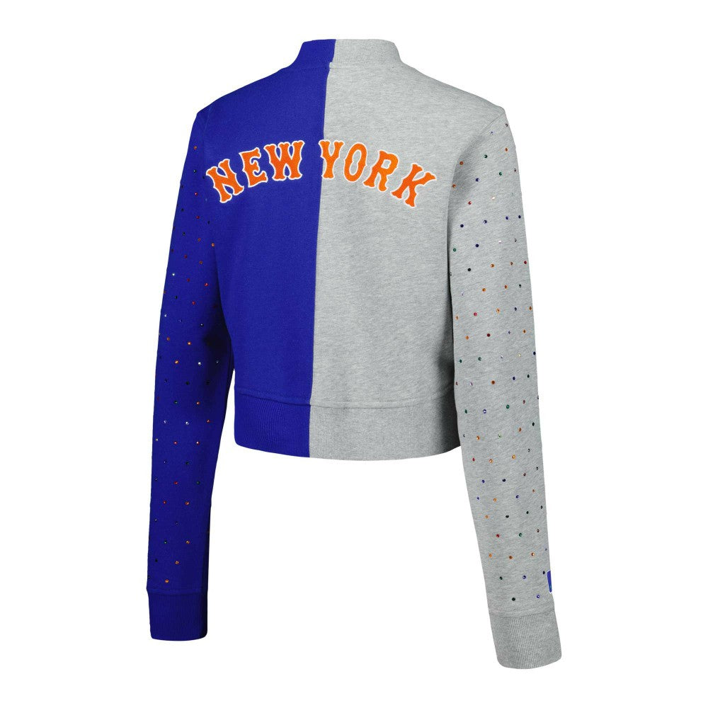 New York Mets Terez Women's Cropped Button-Up Cardigan | MLB Near me
