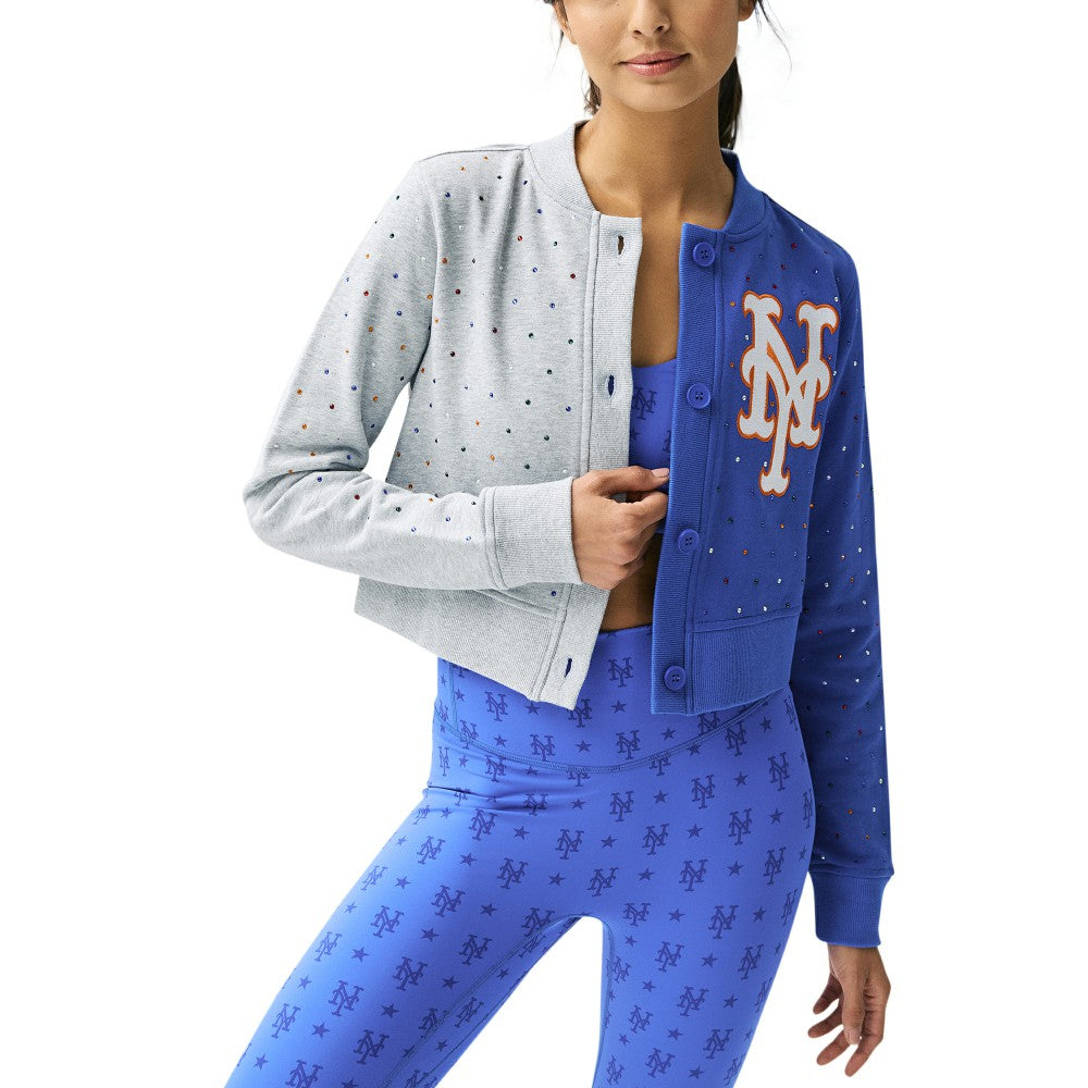 New York Mets Terez Women's Cropped Button-Up Cardigan | MLB Near me