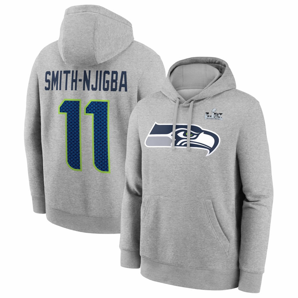 Seattle Seahawks Nike Jaxon Smith-Njigba  Super Bowl LX Patch Name & Number Hoodie
