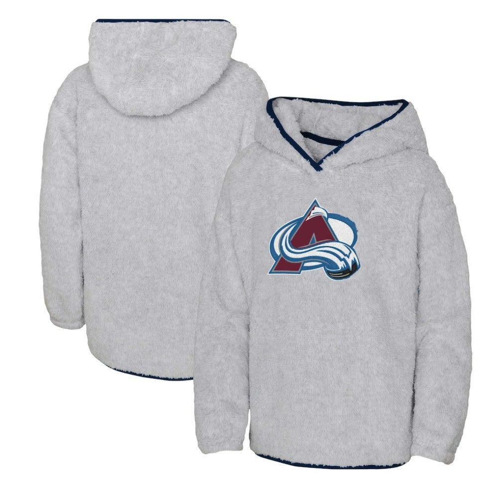 Colorado Avalanche Girls Youth Ultimate Teddy Fleece Pullover Hoodie On Sale