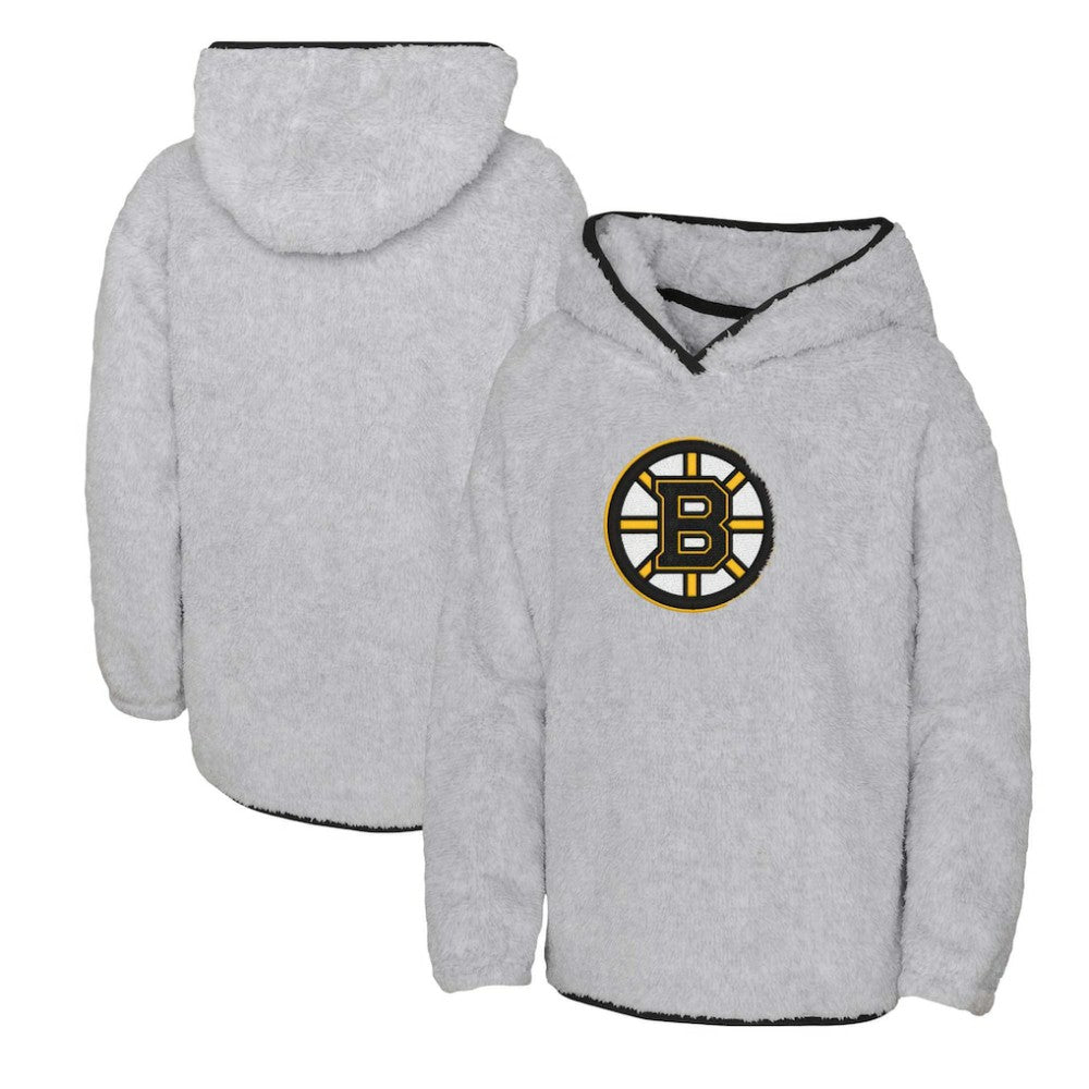 Boston Bruins Girls Youth Ultimate Teddy Fleece Pullover Hoodie On Sale