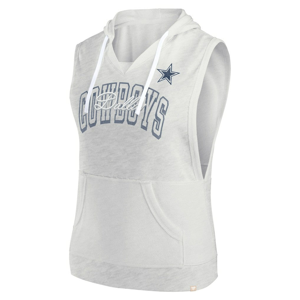 Dallas Cowboys Fanatics Women's Lounge Script Sleeveless V-Neck Pullover Hoodie