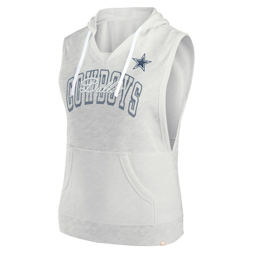 Dallas Cowboys Fanatics Women's Lounge Script Sleeveless V-Neck Pullover Hoodie