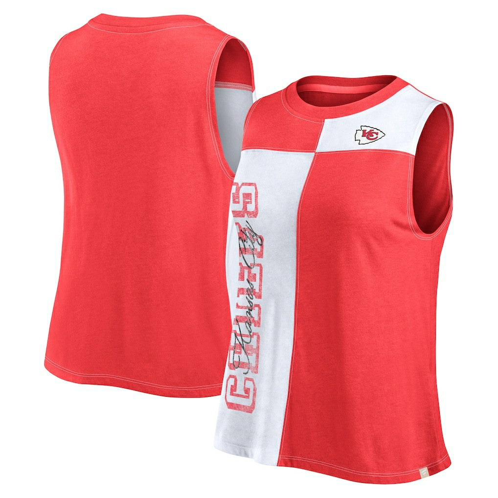 Kansas City Chiefs Fanatics Women's Script Color Block Tank Top