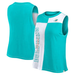 Miami Dolphins Fanatics Women's Script Color Block Tank Top
