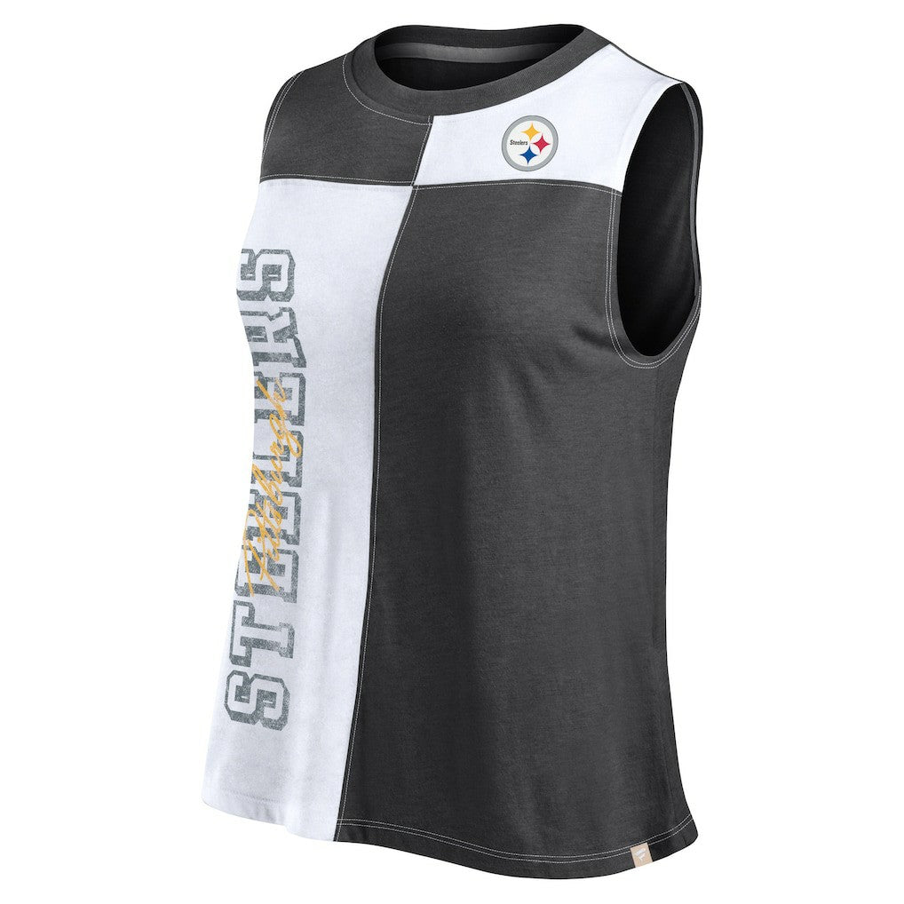 Pittsburgh Steelers Fanatics Women's Script Color Block Tank Top