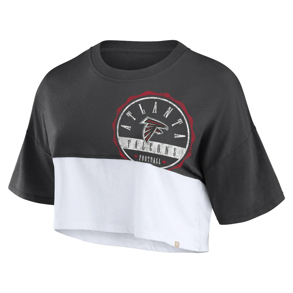 Atlanta Falcons Fanatics Women's Boxy Color Split Cropped T-Shirt
