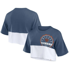 Chicago Bears Fanatics Women's Boxy Color Split Cropped T-Shirt