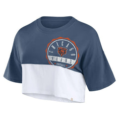 Chicago Bears Fanatics Women's Boxy Color Split Cropped T-Shirt