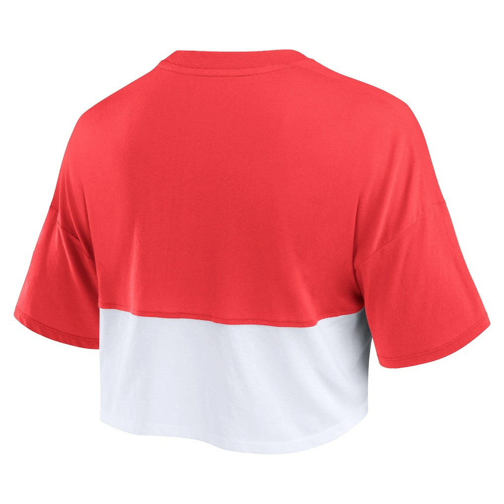 Kansas City Chiefs Fanatics Women's Boxy Color Split Cropped T-Shirt