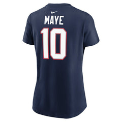 New England Patriots Nike Drake Maye  Women's Super Bowl LX Patch Name & Number T-Shirt