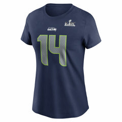 Seattle Seahawks Nike Sam Darnold  Women's Super Bowl LX Patch Name & Number T-Shirt