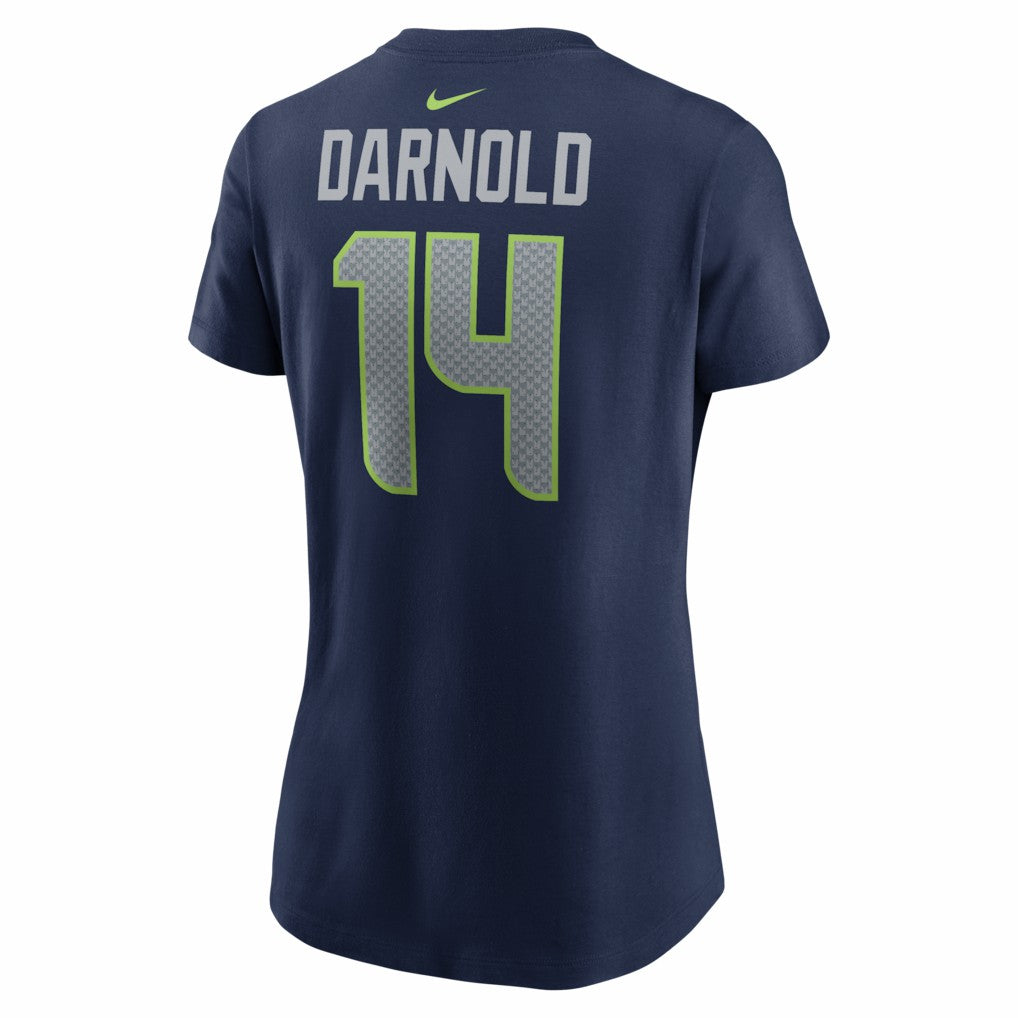 Seattle Seahawks Nike Sam Darnold  Women's Super Bowl LX Patch Name & Number T-Shirt