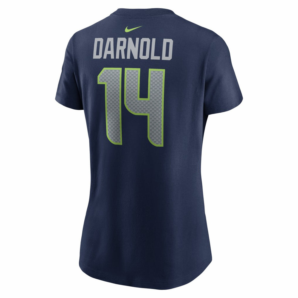 Seattle Seahawks Nike Sam Darnold  Women's Super Bowl LX Patch Name & Number T-Shirt
