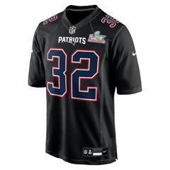 New England Patriots Nike TreVeyon Henderson  Super Bowl LX Patch Carbon Fashion Game Jersey