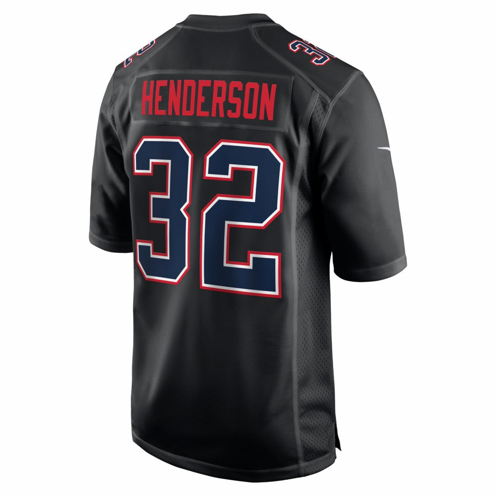 New England Patriots Nike TreVeyon Henderson  Super Bowl LX Patch Carbon Fashion Game Jersey